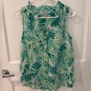 Tommy Bahama Lightweight Sleeveless Watercolor Leaf Print